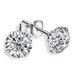 Brinco 10 mm Grande Pedra Zirconia Brilhante Neymar Masculino/Feminino Prata Pura 925