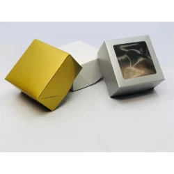 20 Caixas de Papel Cartão ou Kraft Com Visor- 11x11x6 | Para Presentes, Cosméticos ou Artesanatos