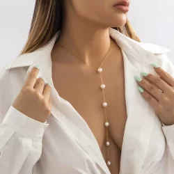 Conjunto Colar com brinco pérolas folheados estilo e elegância vários modelos dourado/prata