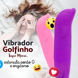 Golfinho Vibrador Estimulador De Ponto G e Orgasmo - Colorido