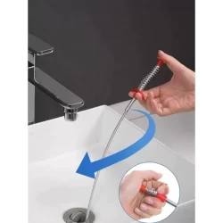 Desentupidor de Ralos Pias Flexível Com Pegador Na Ponta Para Cozinha Banheiro Multiuso 60 CM