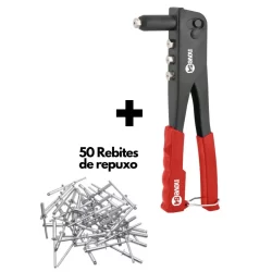 Rebitadeira Tipo Alicate Rebitador Manual + 50 Rebites - Profissional NOVE54