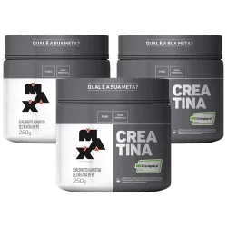 3x Creatina Creapure 100% Pura - 250g cada - Max Titanium