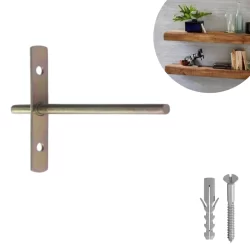 Kit 6 Suportes Invisíveis de 20 cm Bicromatizado para Prateleiras + Kit Instalação