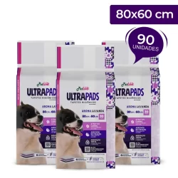 Tapete Higiênico Pet P/ Cães Ultra Pads Lavanda 80x60 90unid