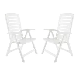 Kit 2 Poltronas Ipanema Reclinável Dobrável Praia Jardim Varanda 5 Posições