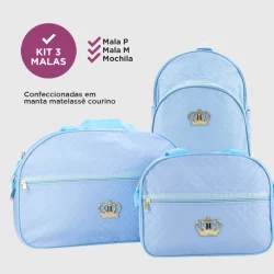 Kit Bolsa Maternidade 3 Peças: Mala Grande, Mala Média e Mochila | Bolsa de Bebe de Qualidade