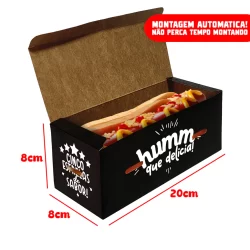 Caixa Embalagem para Cachorro Quente Hot Dog Delivery (20x8x8cm) – 20, 50, 100 unidades