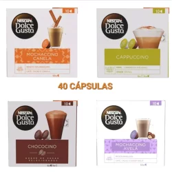Dolce Gusto M.CANELA CAPPUCCINO CHOCOCINO M.AVELÃ 40 Cápsulas de Café Nescafé®