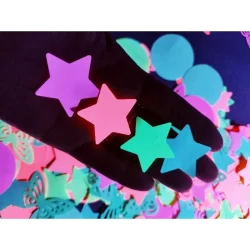 200 Estrelas Neon - Festa Neon - 3cm /Brilha na luz Negra / estrela de papel neon para decoração de festa
