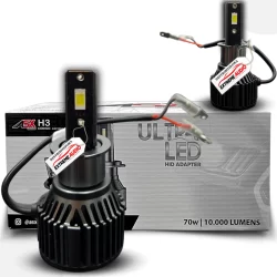 Ultra Led H3 ASX Csp 10000 Lumens 6000 Kelvin 70w Lâmpada Led H3 Par de Led Asx H3