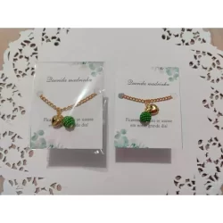 Kit com 12 pulseiras folheadas verde esmeralda para madrinhas
