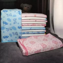 Kit 2 Cueiro Estampado  Flanelado Grande e Macio  Manta para bebê Cobertor  Macio