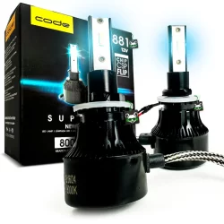 Par Super Led 3200l Tipo Xenon 8000K Encaixe H27 880/881 Lâmpada Automotiva