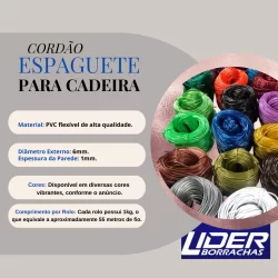 Cordão Espaguete PVC  Para Enrolar Cadeiras.