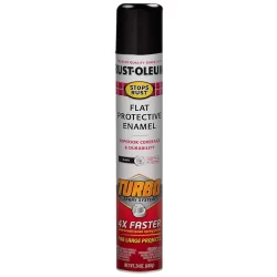 Tinta Esmalte Spray Antiferrugem Stops Rust Turbo Preto Brilhante Rust Oleum 680ml