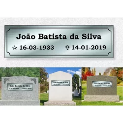 Placa para lápide Tumulo Jazigo em Aço Inox Escolha seu Tamanho