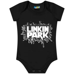 Body de Bebê Temático Mesversário Rock and  Roll  Linkin Park cor preto
