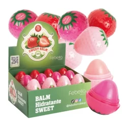 24 Lip Balm Sweet Morango LB7016 - Box Febella