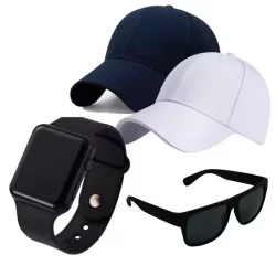 Kit Masculino Relógio Digital + Boné Masculino Liso + Óculos Premium Promoção Black Friday