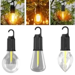 Lâmpada Recarregável (USB) redonda vela e quardrada Luminária Led Portátil Vintage Lanterna De Emergência Acampamento