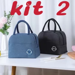 Kit 2 Bolsa Térmica Fitness Marmita Viagem Nécessaire Eco