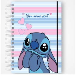 CADERNO STITCH DE 1 OU 10 MATÉRIAS UNIV. PERSONALIZADO  CAPA COM SEU NOME