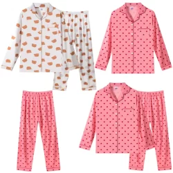 Z&D Lingerie Pijama Feminino Manga longa Aberto Com Botão   Sy07