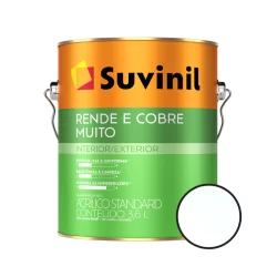 Tinta Econômica Acrílica 3,6l Parede Fosca Rende e Cobre Muito Branco Alto Rendimento Suvinil