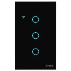 INTERRUPTOR SMART ZINNIA, 3 BOTÕES, 10A, 50/60HZ, PRETO, ZNS-I3B-BK01