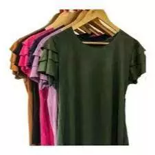 Blusinha de manga Babado em Suede - Varias Cores e Tamanhos