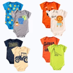 Kit 2/4/6/8 Body Manga curta Bebê Menino Roupas De Verão 0 a 12 meses