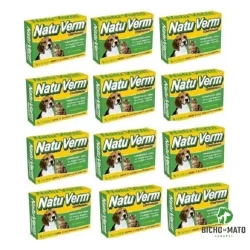 Kit 12 Natu Verm Comprimido Vermifugo P/ Cães e Gato - Vetbras
