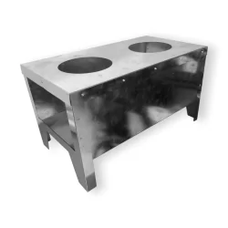 Fogão a Lenha Portátil 2 Bocas Multiuso Aço Carbono Galvanizado Camping Pescaria Econômico