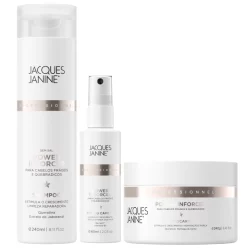 Kit Jacques Janine Power Inforcer Shampoo 240ml Máscara 240g Tônico Fortalecimento 60ml