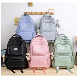 Mochila Feminina Escolar Passeio Coreano Grande Capacidade Com Chaveiro Impermeável