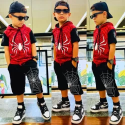Conjunto Infantil Homem Aranha Verão Blusa e Short Masculino ENVIO EMEDIATO