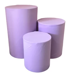 Kit trio capas para cilindro mesa decoração - LILAS