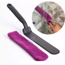 Limpador para Frestas e Fendas Box e Janelas - Luva Microfibra + Suporte Daxxen Ecomais