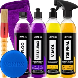 Kit Shampoo V-Mol Desincrustante V-Floc Tok Final Restaurax Vonixx