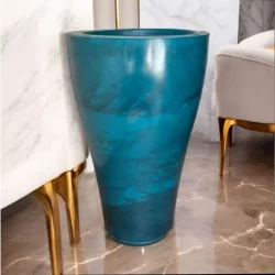Vaso para Plantas Coluna Paris liso marmorizado decorativo grande sala/jardim