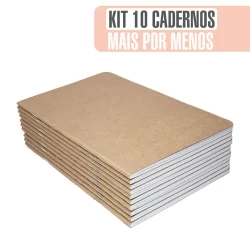 kit 10 Cadernos Kraft | mini | Lisos  | Bloco Traveler A6 | Sketchbook Planner