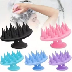 Kit Ate 5 Massageadora De Silicone Para Shampoo / Escova De Banho / Limpeza De Couro Cabeludo
