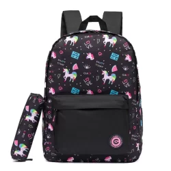 Kit Mochila + Estojo Coban Feminina Escolar Passeio Moderna
