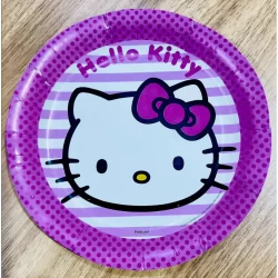 8 ~32 PRATO FESTA  HELLO KITTY ROSA  DE PAPEL 18 CM FESTCOLOR