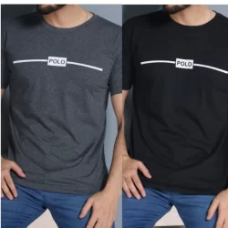 KIT 2 Camiseta Masculina Estampa PL Listra Algodão Fio30
