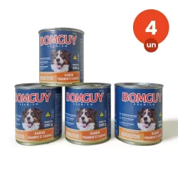 Kit 4 Bomguy Premium Patê Sabor Frango e Carne Ração Úmida para Cães Adultos 280g FVO