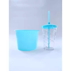 02 Kits Cineminha Balde 1,5 Litros +copo Twister 500ml