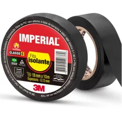 Kit Com 10 Fita Isolante Preta Imperial 18mmx10m 3M