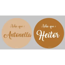 ADESIVOS DE CHÁ REVELAÇÃO PERSONALIZADO COM NOME - Neutro -Lembrancinhas de Chá de Bebê, Aniversário